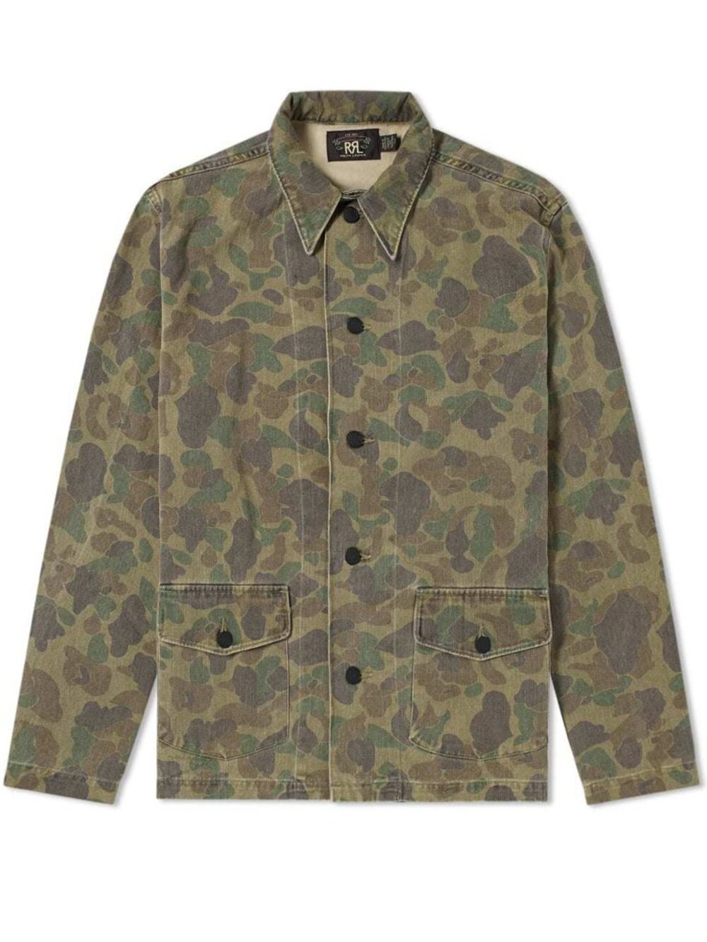 RRL Ralph Lauren USS Missouri 13-Star Button Frogskin Duck Camo Shirt Jacket XL